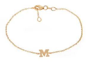 14k Rose Gold Mini Initial Bracelet