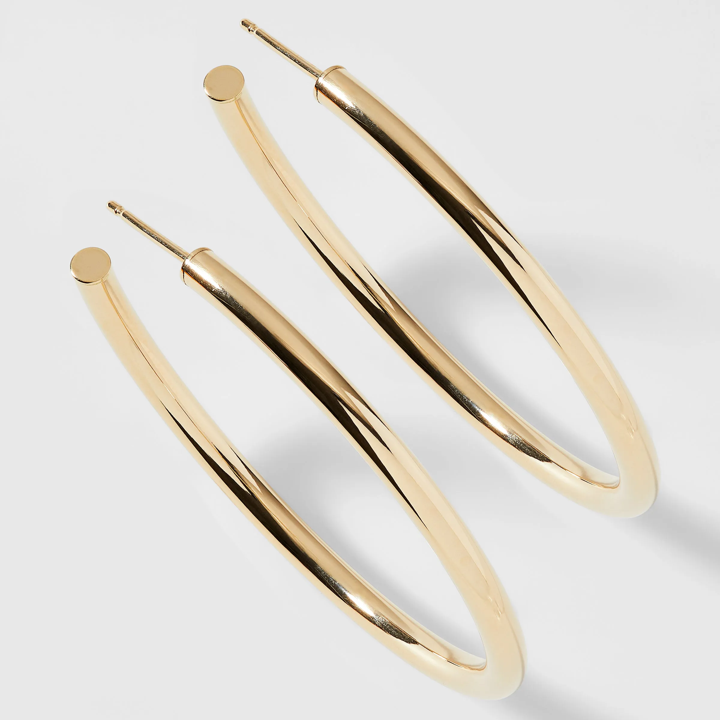 14KT GOLD 46MM TUBE HOOP EARRINGS