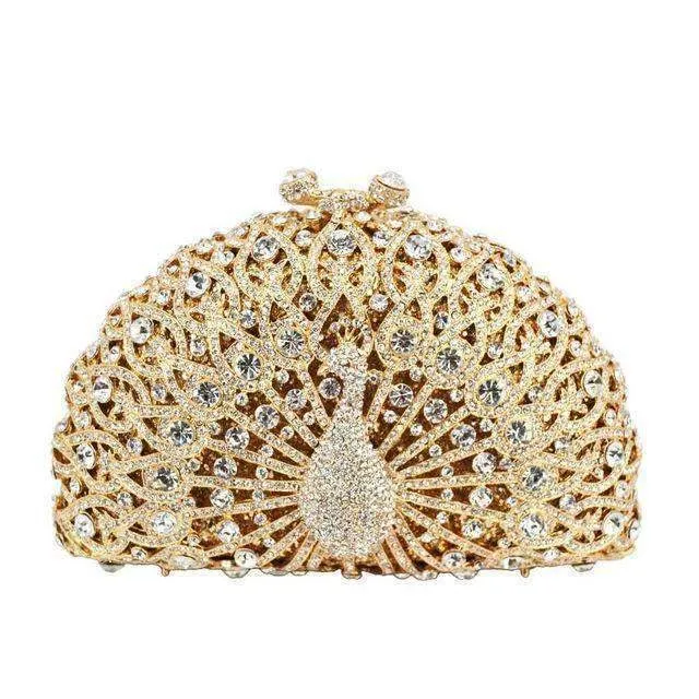 23 Colors, Luxury Crystal Evening Bag Peacock Clutch diamond party bling purse SALE