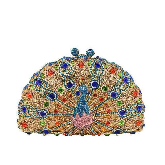 23 Colors, Luxury Crystal Evening Bag Peacock Clutch diamond party bling purse SALE