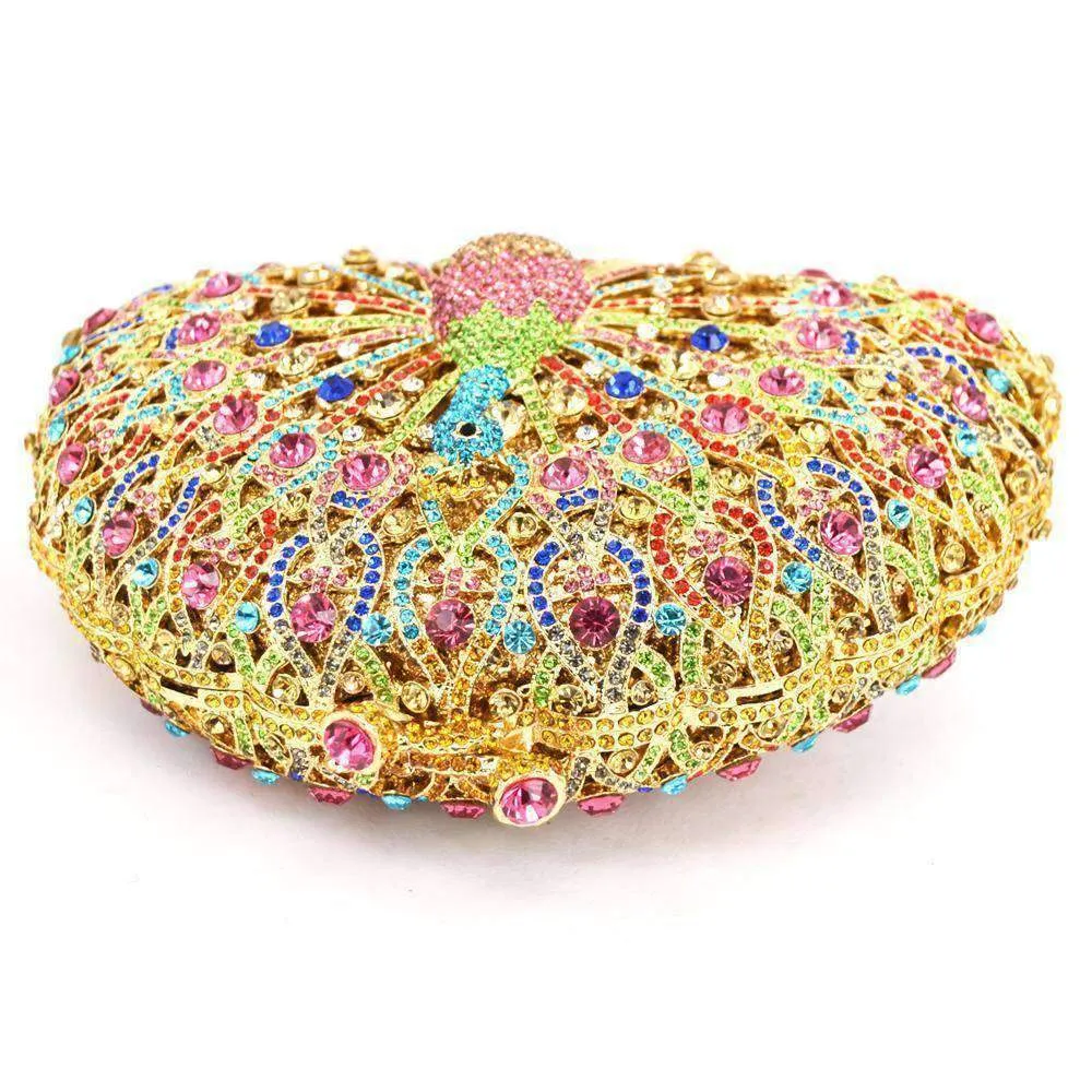 23 Colors, Luxury Crystal Evening Bag Peacock Clutch diamond party bling purse SALE