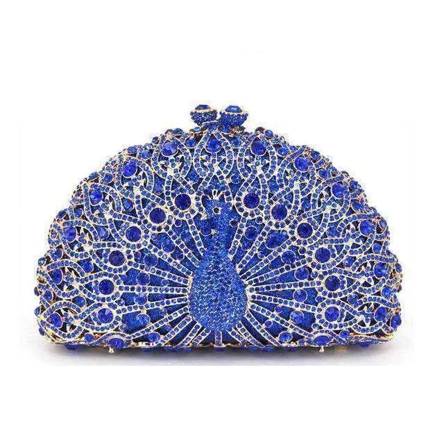 23 Colors, Luxury Crystal Evening Bag Peacock Clutch diamond party bling purse SALE