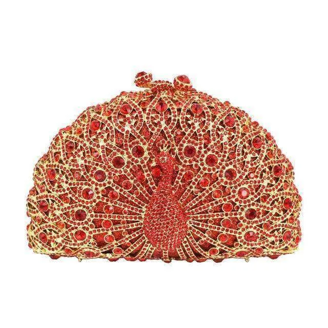 23 Colors, Luxury Crystal Evening Bag Peacock Clutch diamond party bling purse SALE