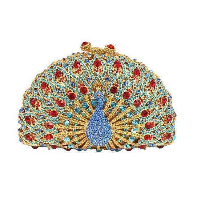 23 Colors, Luxury Crystal Evening Bag Peacock Clutch diamond party bling purse SALE