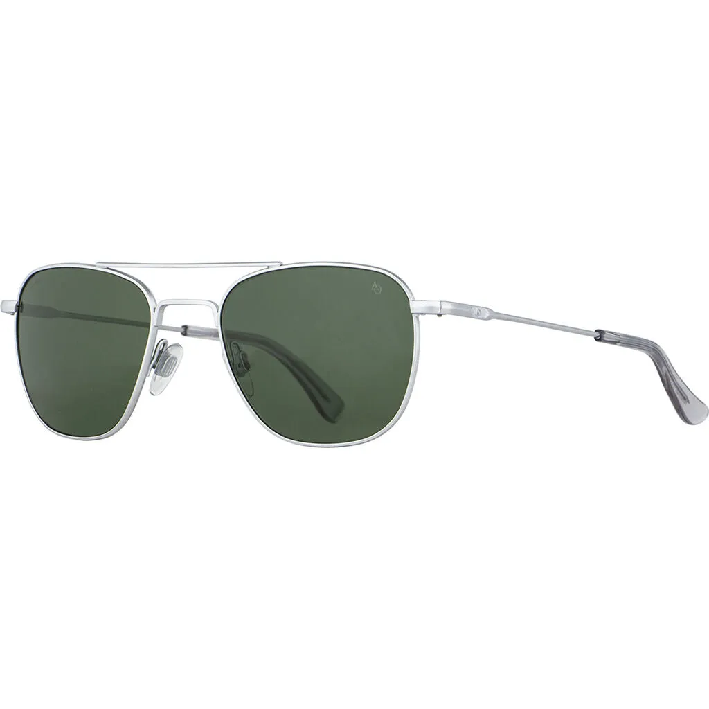 American Optical Big General Sunglasses | Silver/Glass Green