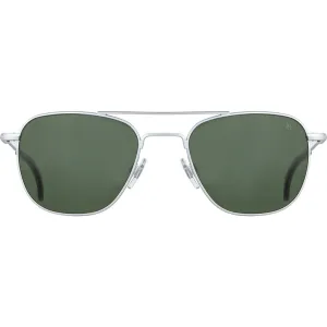 American Optical Big General Sunglasses | Silver/Glass Green