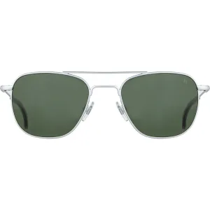 American Optical Big General Sunglasses | Silver/Nylon Green