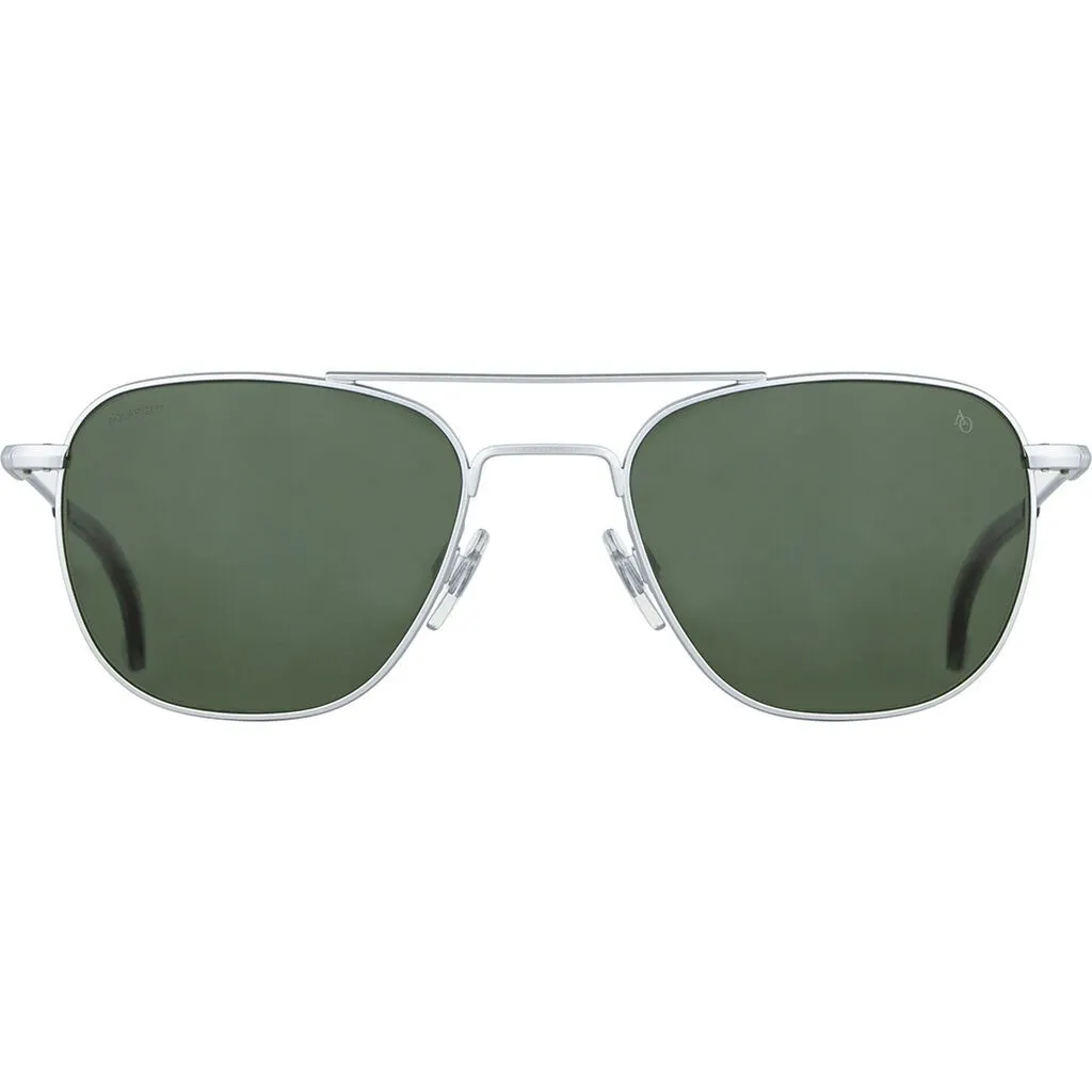 American Optical Big General Sunglasses | Silver/Nylon Green