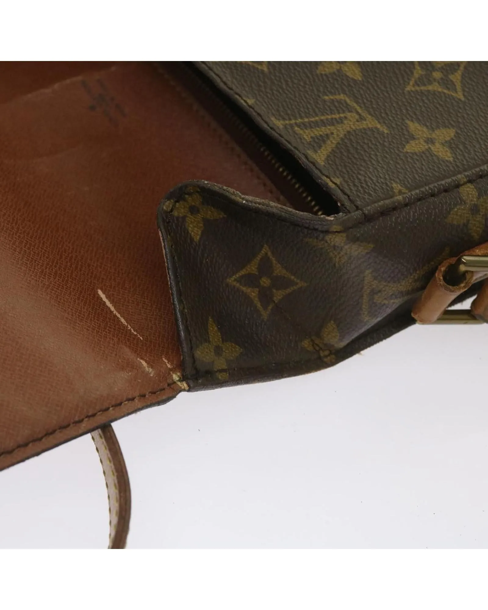 Authentic Monogram Shoulder Bag with Flap Closure