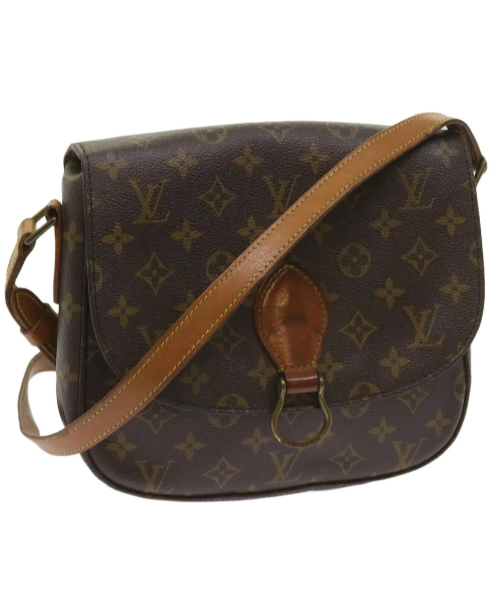 Authentic Monogram Shoulder Bag with Flap Closure