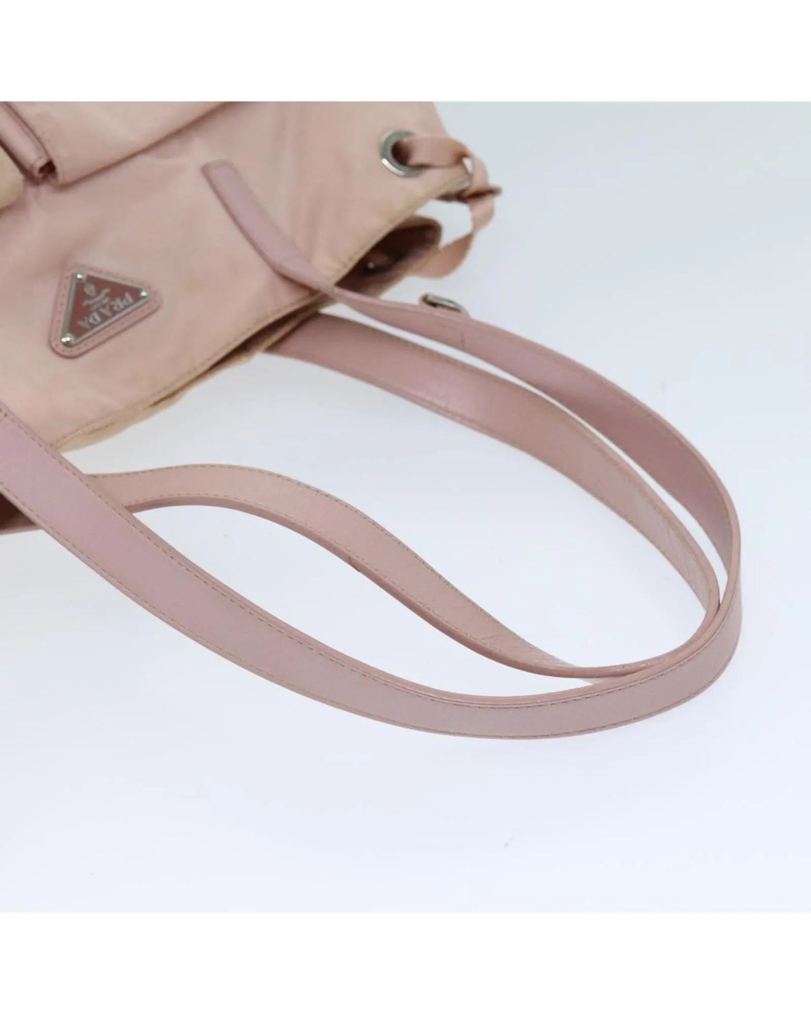 Authentic Pink Nylon Tote Bag by Italian Designer