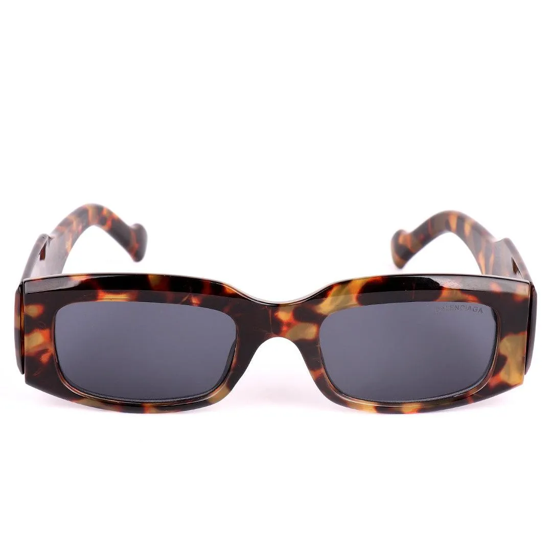 Balenciaga Tortoise Shell-Effect Dynasty Rectangle Sunglasses