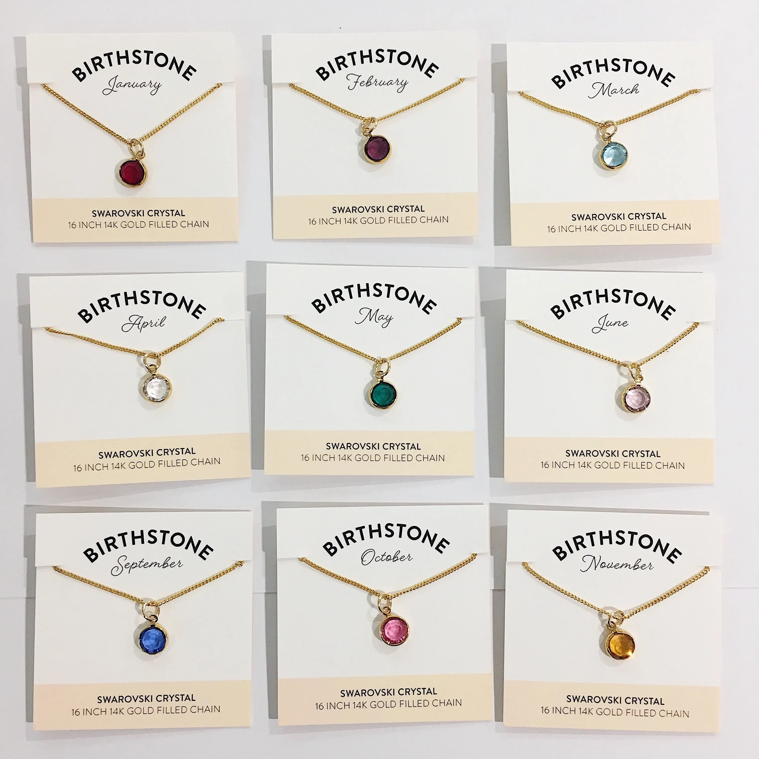 Bec Platt Designs Birthstone Necklaces - Gold Various