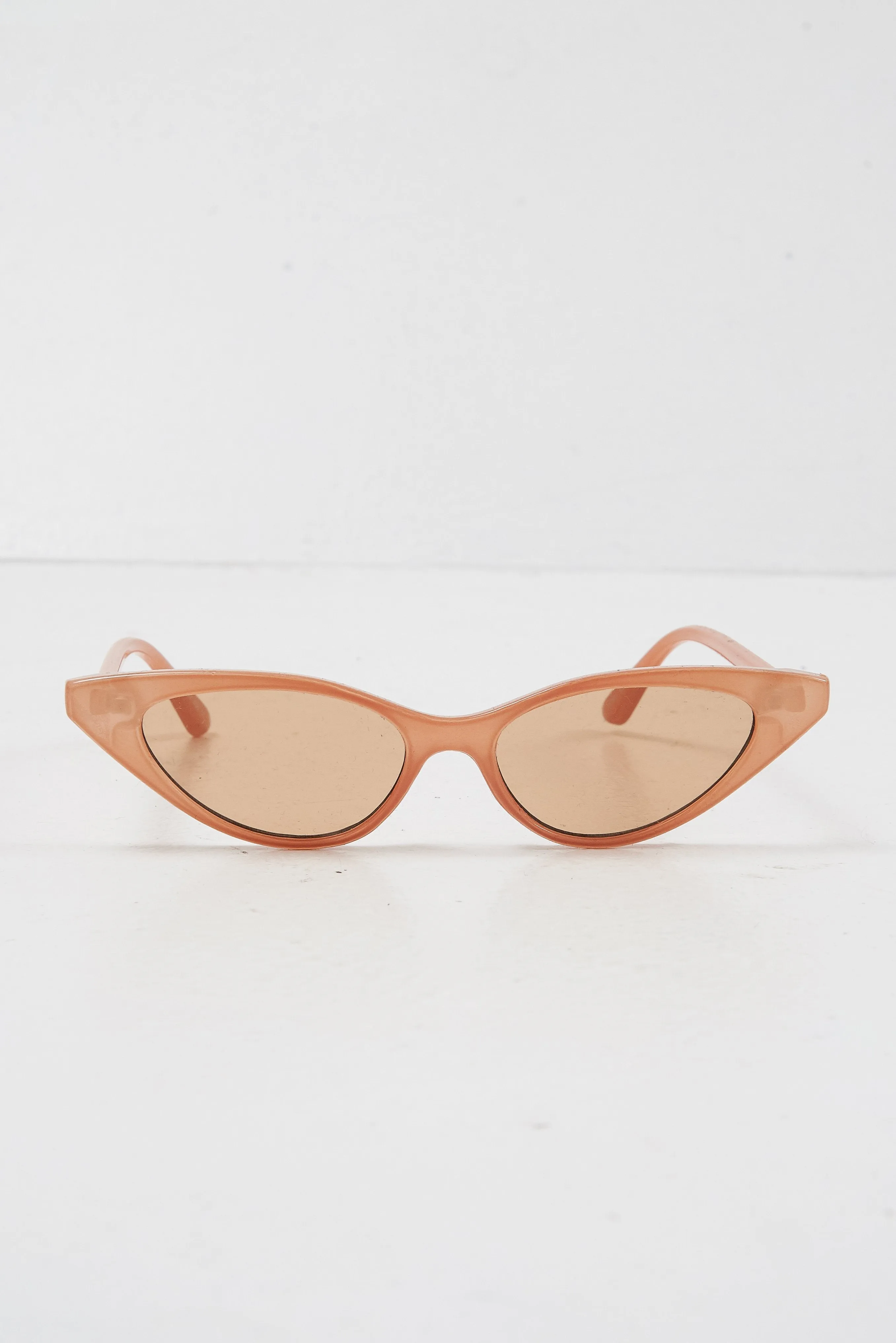 Beige Tinted Lens Mini Cat Eye Sunglasses - Ezrie