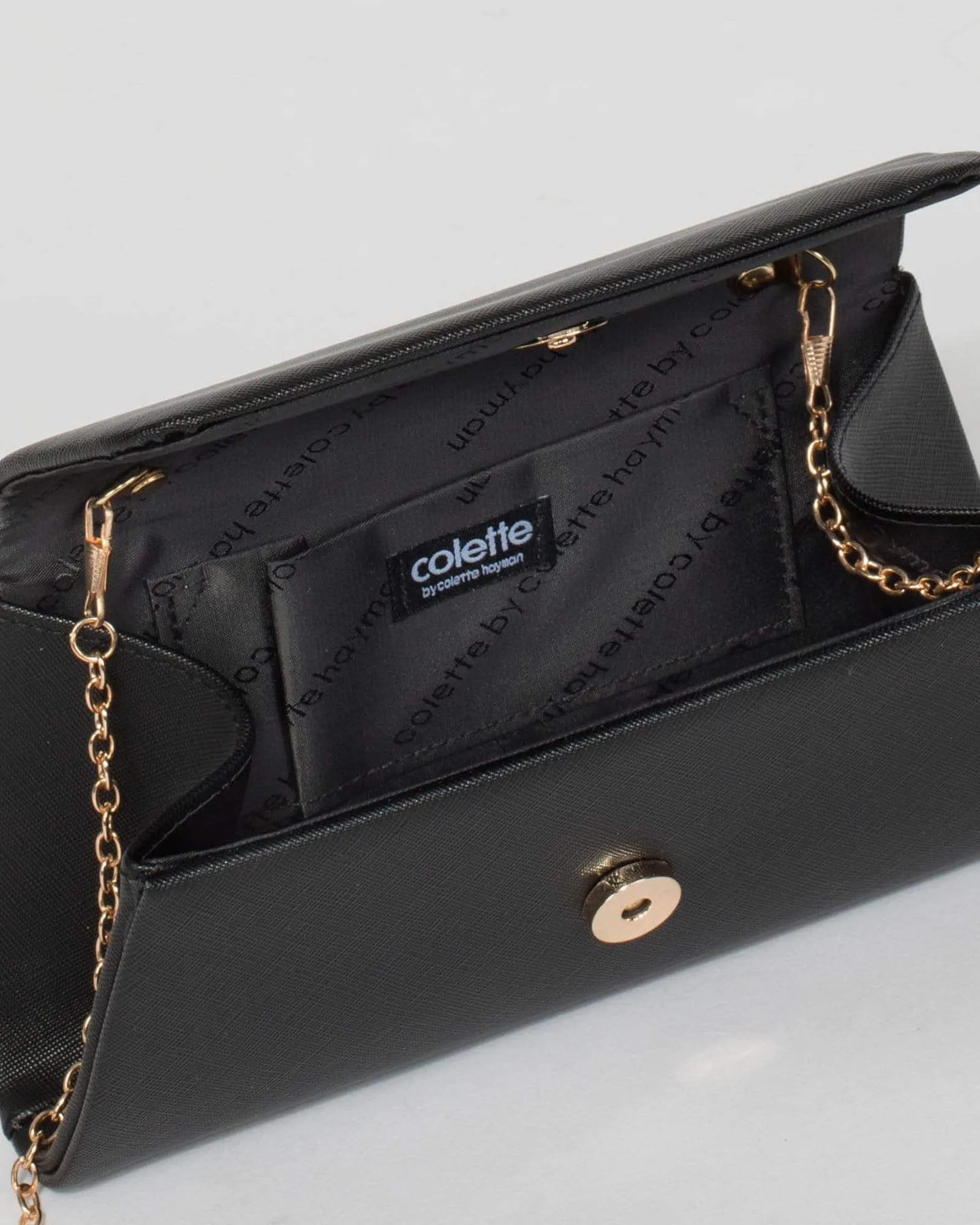 Black Leaha Evening Clutch Bag