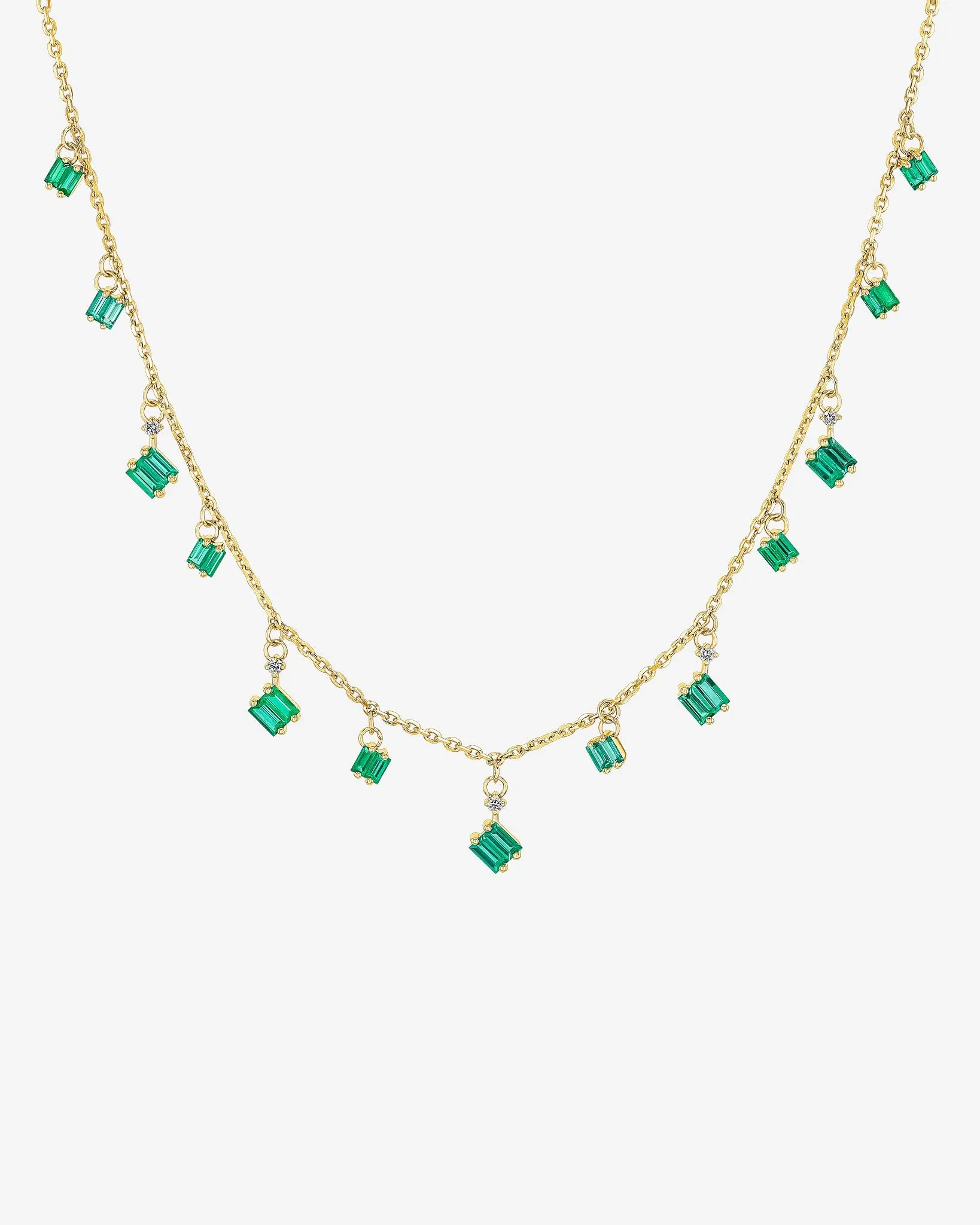 Bold Emerald Cascade Necklace