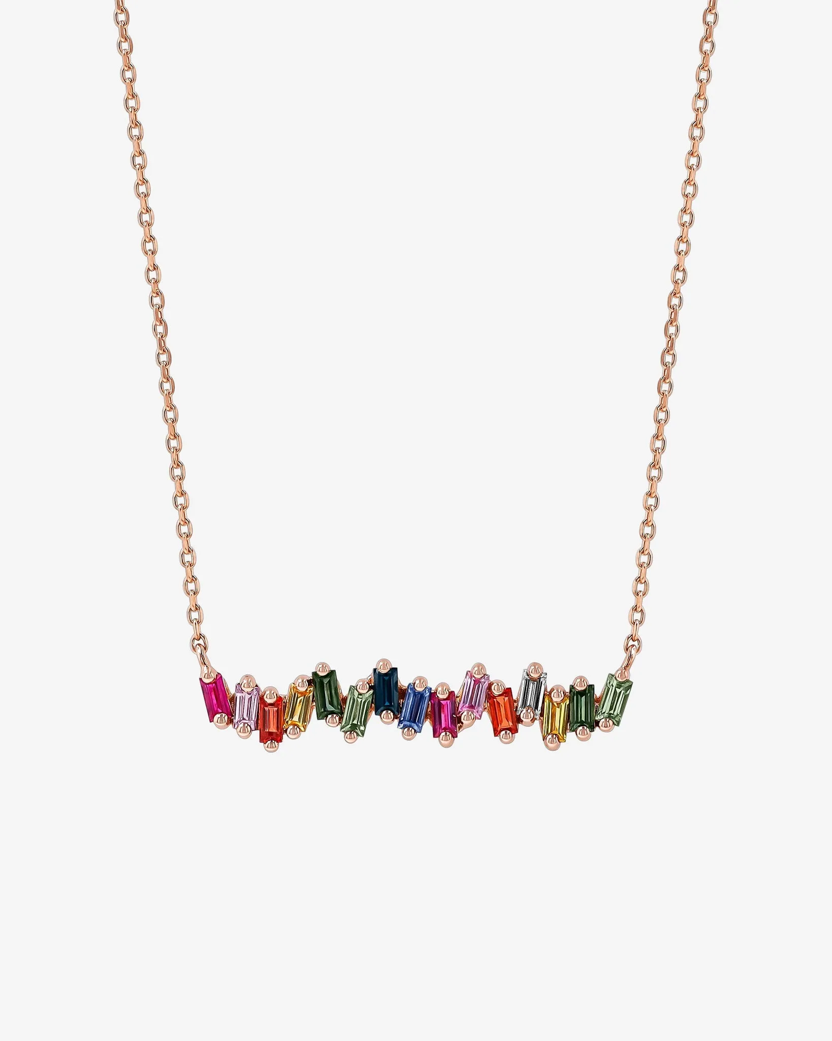 Bold Rainbow Sapphire Bar Pendant