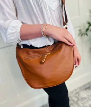 Brown Crescent Sling Bag