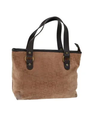 Brown Suede and Macadam Canvas Hand Bag - Authentic Italian Design