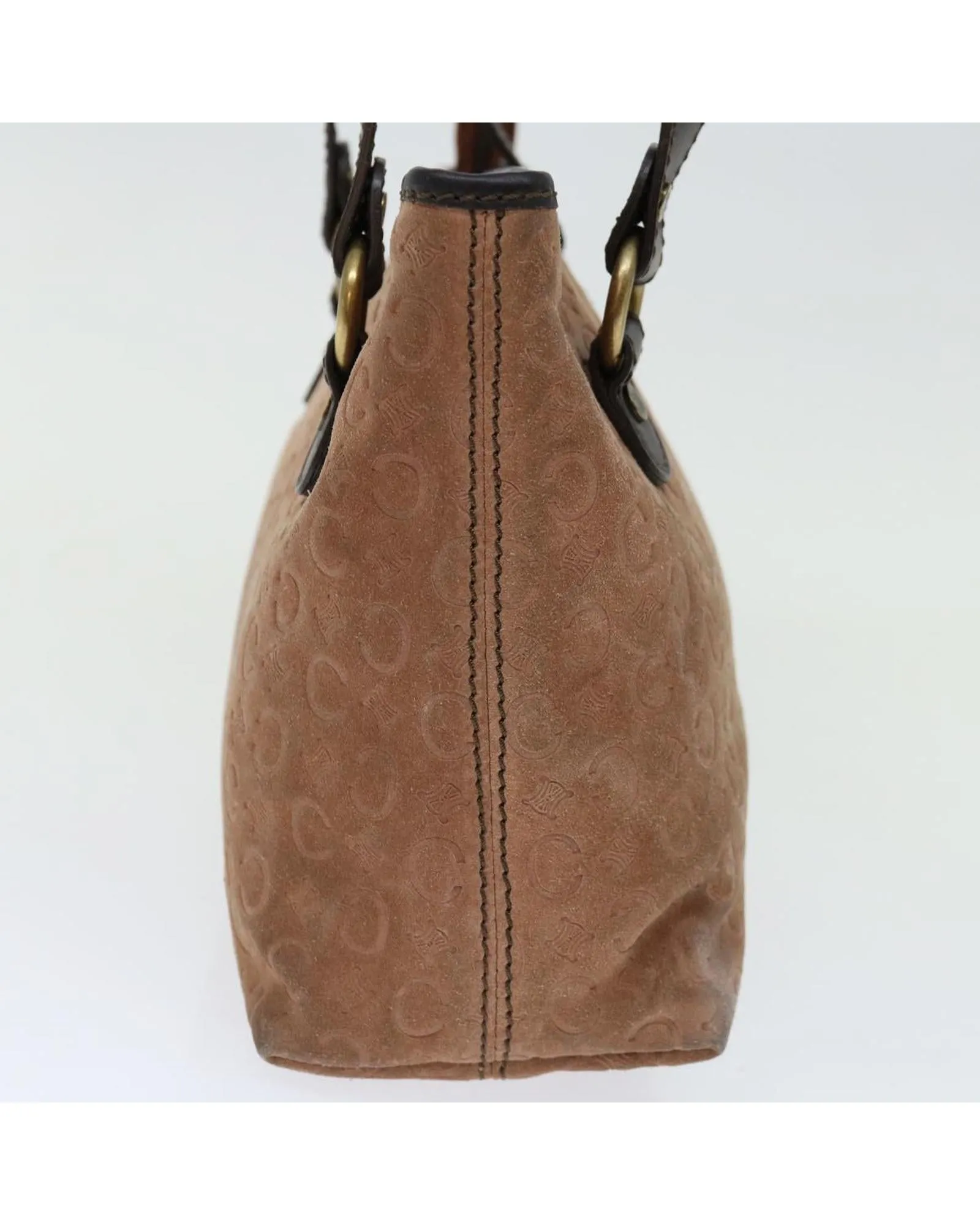 Brown Suede and Macadam Canvas Hand Bag - Authentic Italian Design