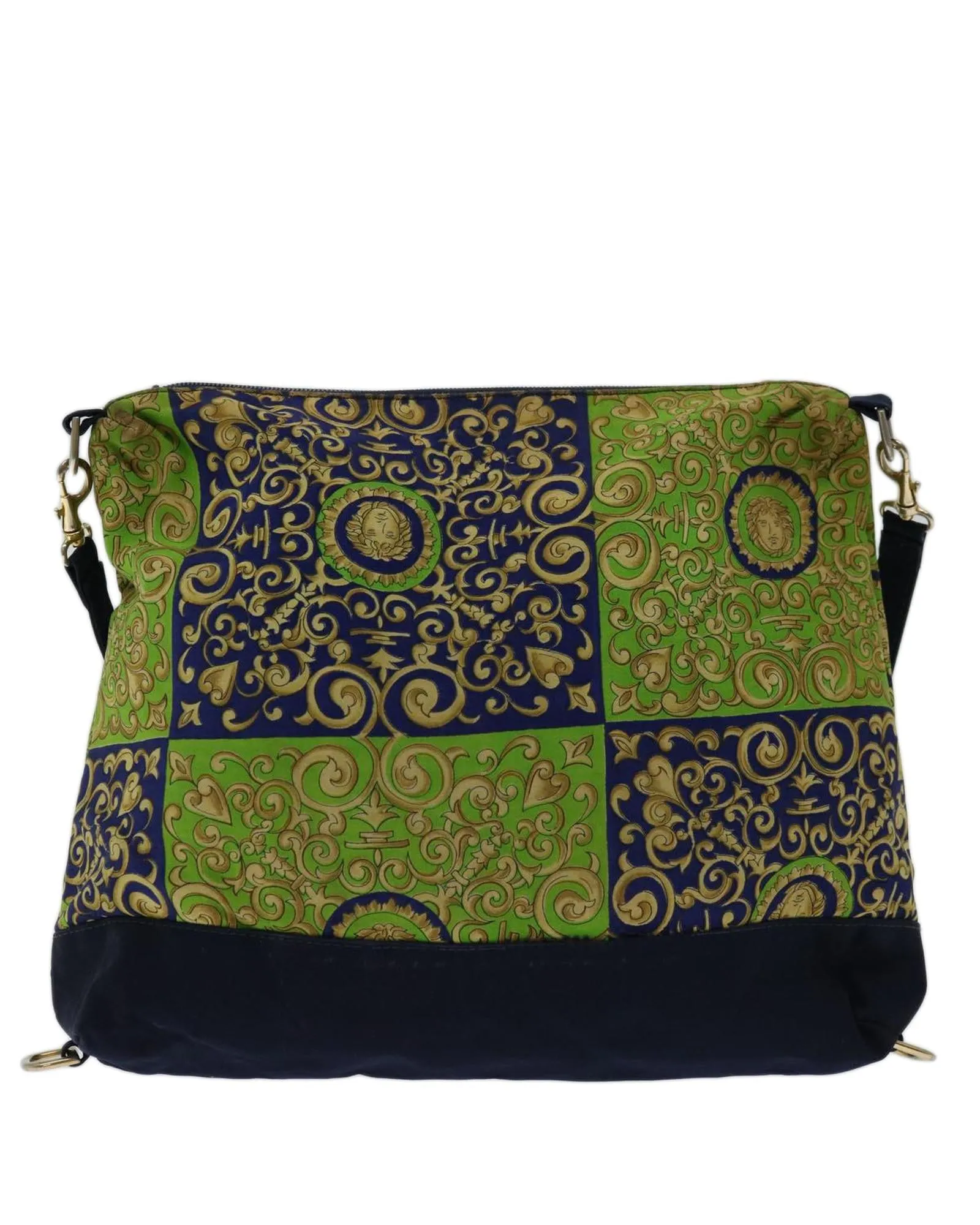 Canvas Navy Shoulder Bag by Gianni Versace