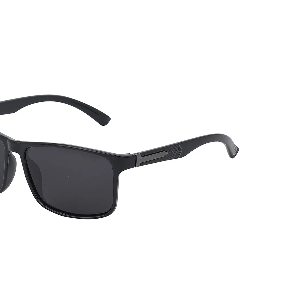 Carlton London Premium Black Toned Polarised And Uv Protected Lens Square Sunglasses For Men