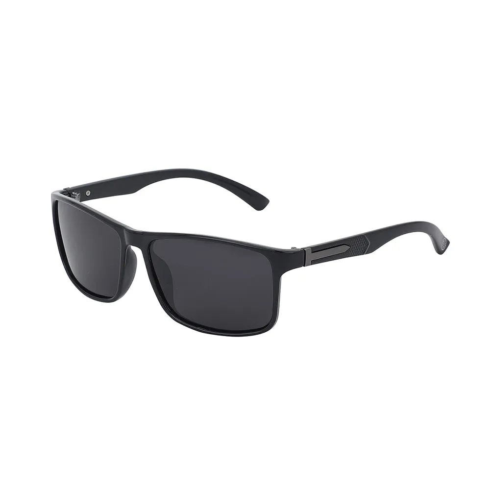 Carlton London Premium Black Toned Polarised And Uv Protected Lens Square Sunglasses For Men