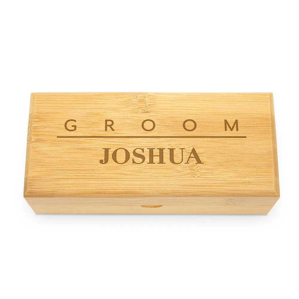 Custom Groom Engraved Wooden Hard Box Case For Sunglasses Or Eyeglasses