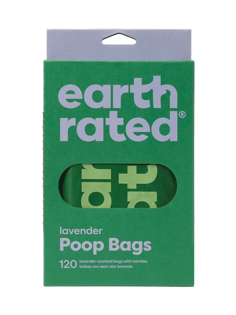 Earth Rated Easy-Tie Handle Poop Bags - Lavender Scented 120 Bags