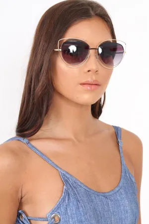 Gold Cat Eye Metallic Sunglasses - Graycie