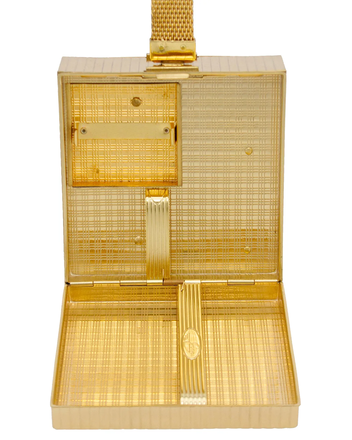 Gold Metal Small Square Evening Minaudière