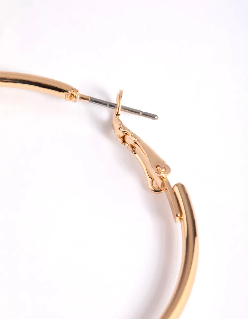 Gold Pearlised Petal Hoop Earrings