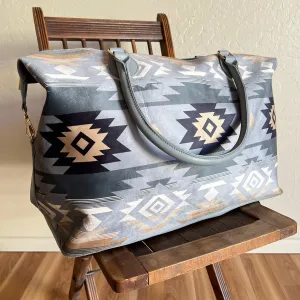 Grey Aztec Weekender Bag