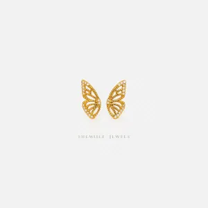 Half Butterfly Studs Earrings, Gold, Silver SHEMISLI - SS440 LR