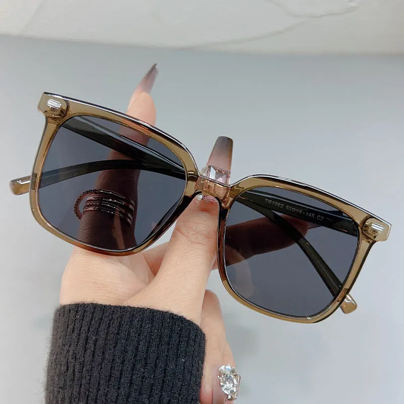 Internet celebrity's same style black frame sunglasses for women to wear, sun protection and visor glasses, fashionable and trendy anti-UV polarized sunglasses