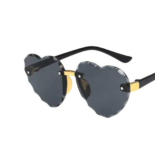 Kids Unisex Heart Shaped Design Rimless Sunglasses