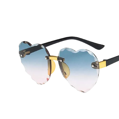 Kids Unisex Heart Shaped Design Rimless Sunglasses