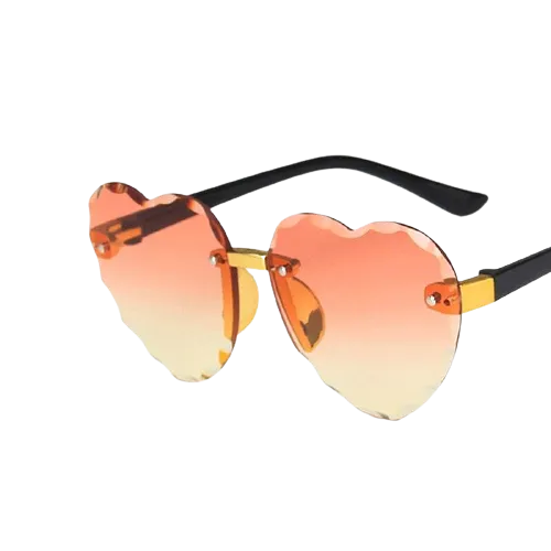 Kids Unisex Heart Shaped Design Rimless Sunglasses