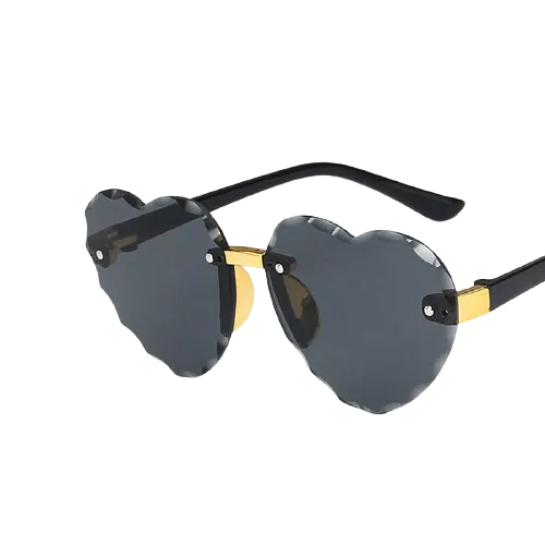 Kids Unisex Heart Shaped Design Rimless Sunglasses