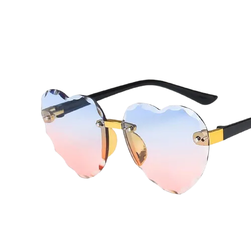 Kids Unisex Heart Shaped Design Rimless Sunglasses