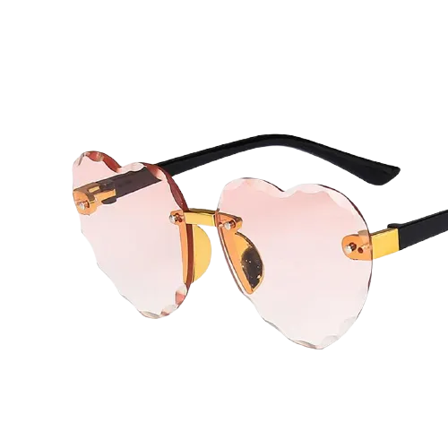 Kids Unisex Heart Shaped Design Rimless Sunglasses