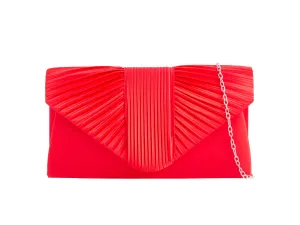 Koko H2645 Red Satin Gathered Clutch Bag