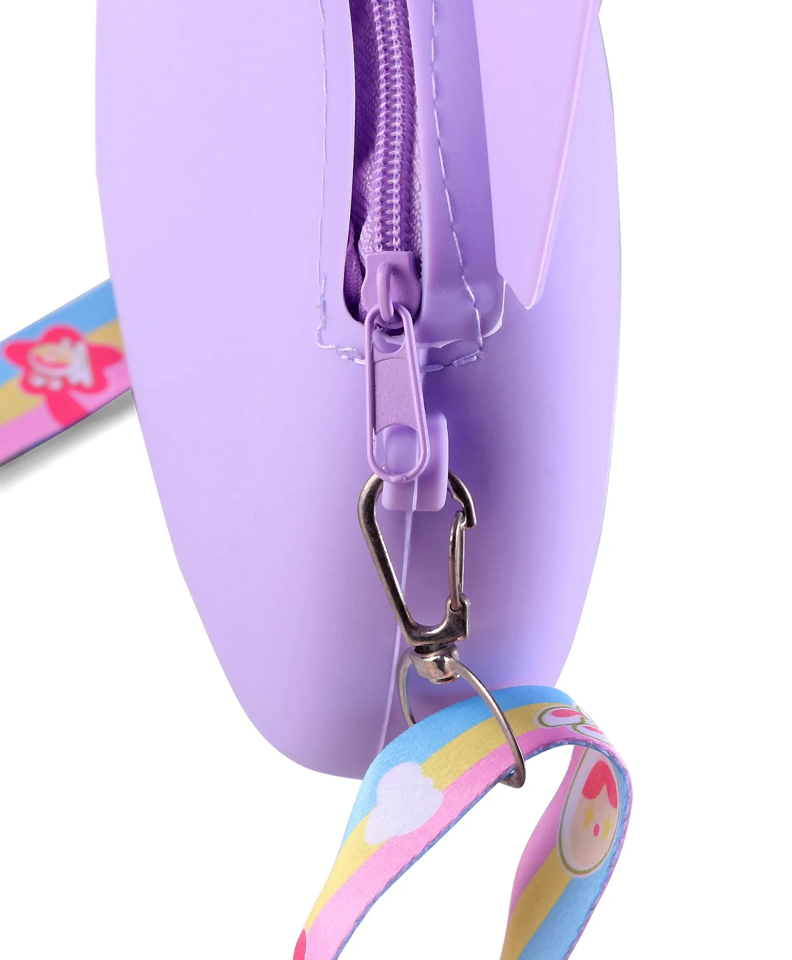 KUROMI FACE SILICON SLING BAG - PURPLE