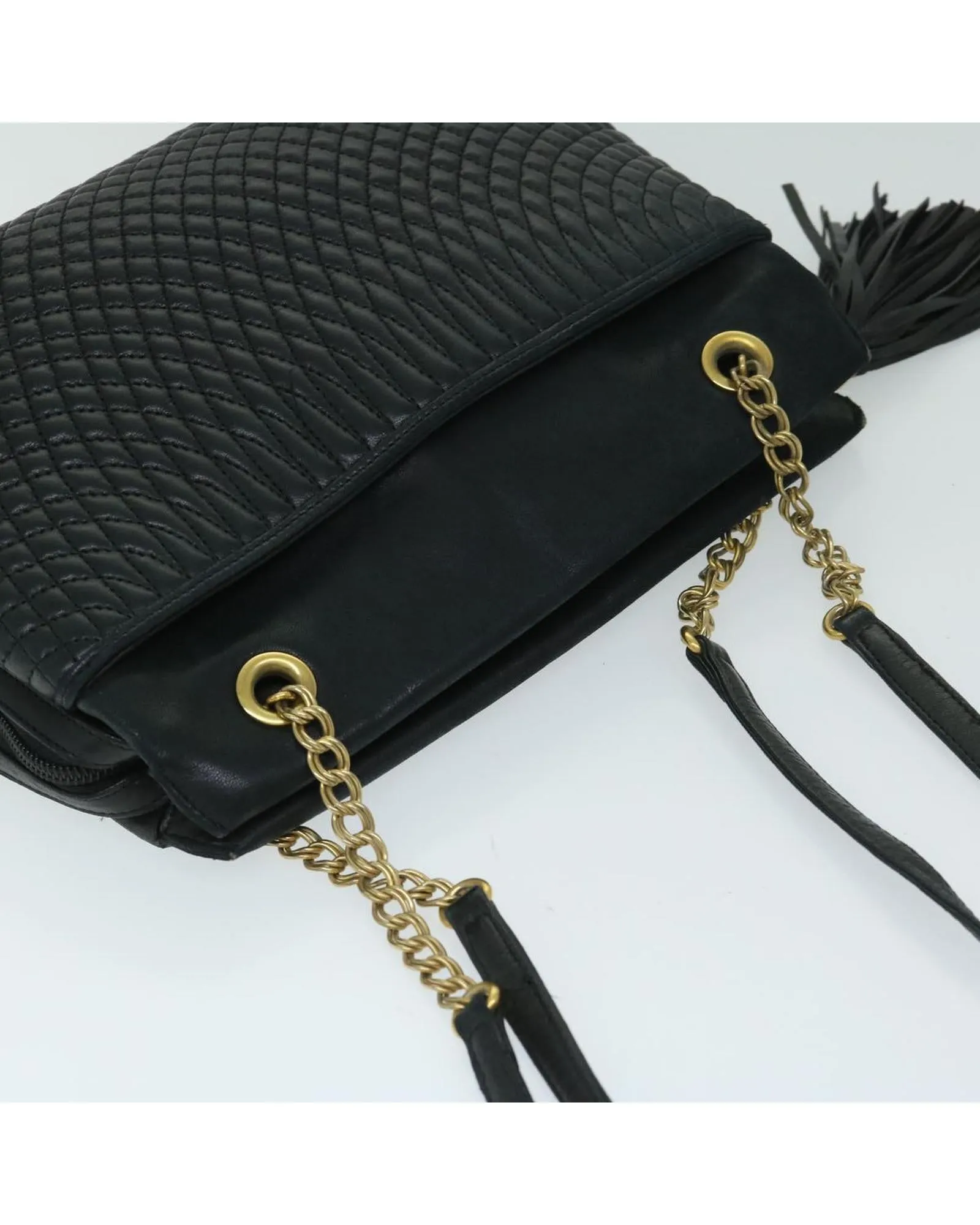 Leather Chain Shoulder Bag by BALLY - Authentic Black