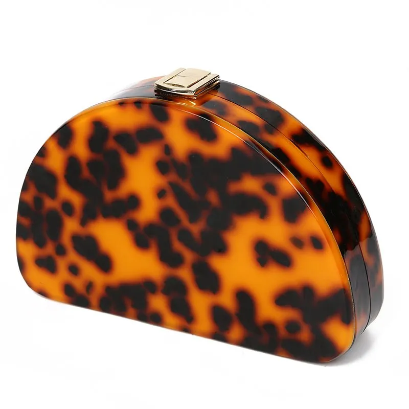 Luxy Moon Acrylic Clutch Women Evening Bag Leopard Printing