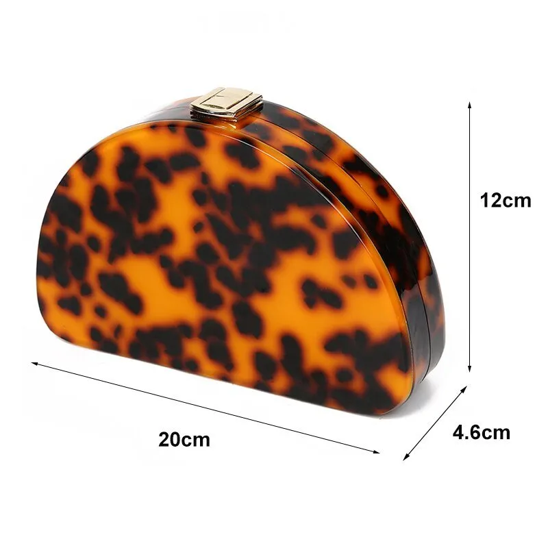 Luxy Moon Acrylic Clutch Women Evening Bag Leopard Printing