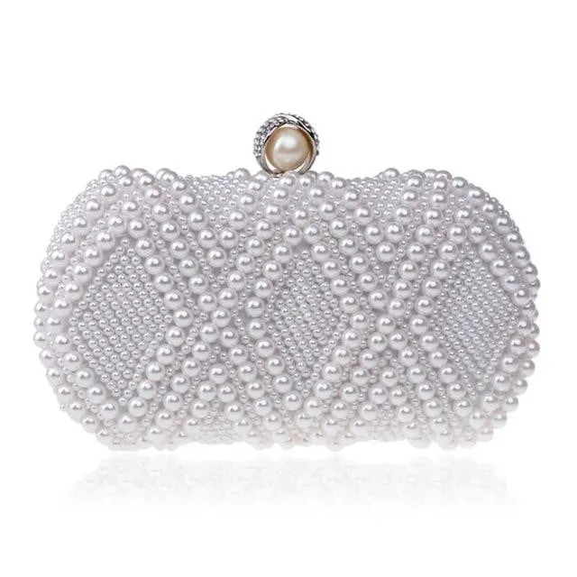 Luxy Moon Beaded Evening Bags Artificial Pearls Clutches