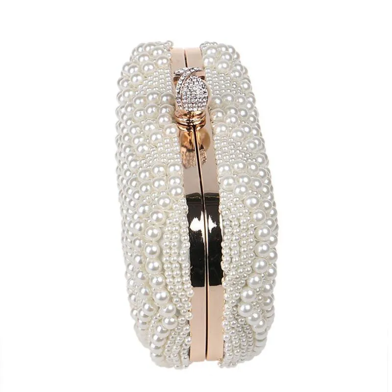 Luxy Moon Beaded Evening Bags Artificial Pearls Clutches