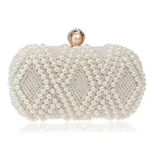 Luxy Moon Beaded Evening Bags Artificial Pearls Clutches