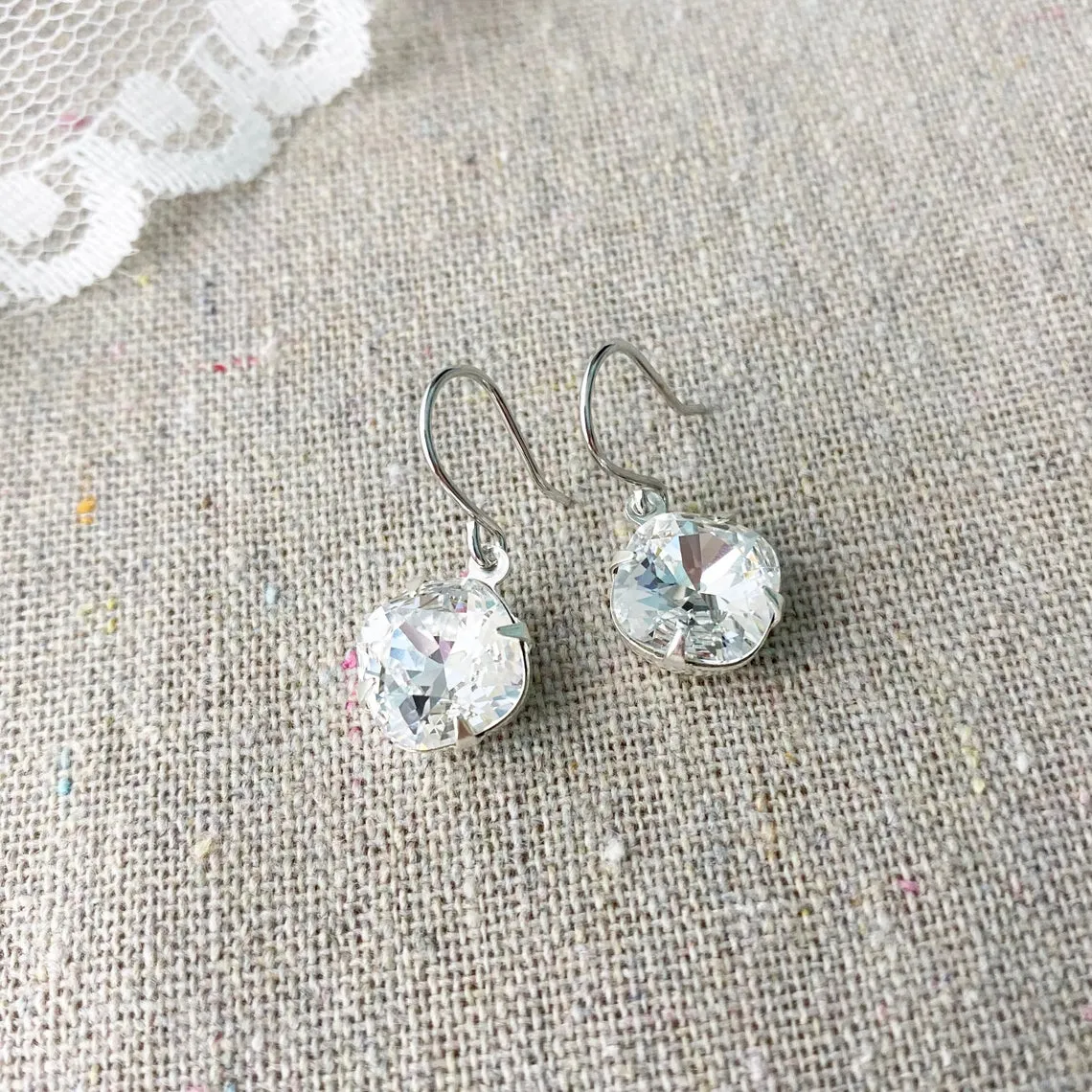 Medium Cushion Dangling Earrings